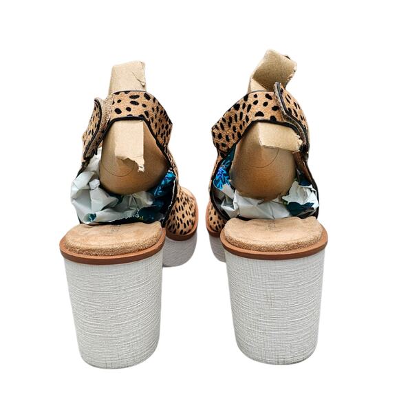 Cheetah Print Sandals Platform Slingback Pierre Dumas Clue Size 8.5 Tan Black - Picture 6 of 13